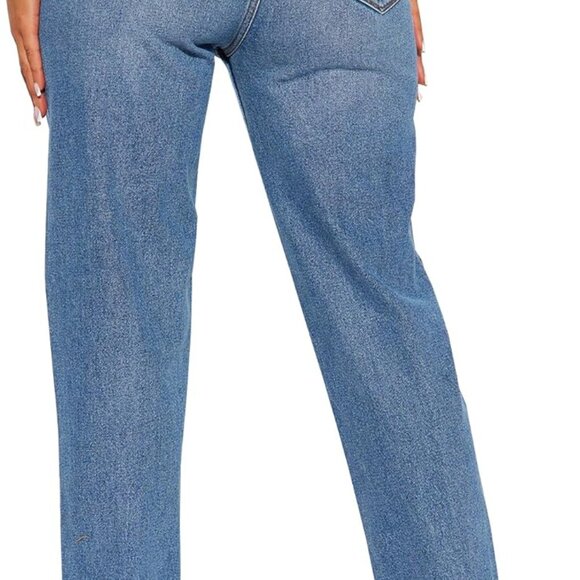 Women's Boyfriend Jeans Stretchy Ripped Distressed Denim Mom Jean Pants - Picture 2 of 6